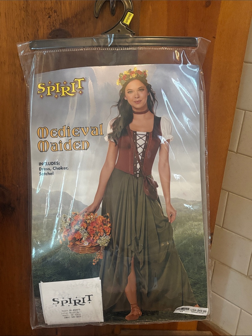 Spirit Medieval Maiden Costume - Olive Green & Brown